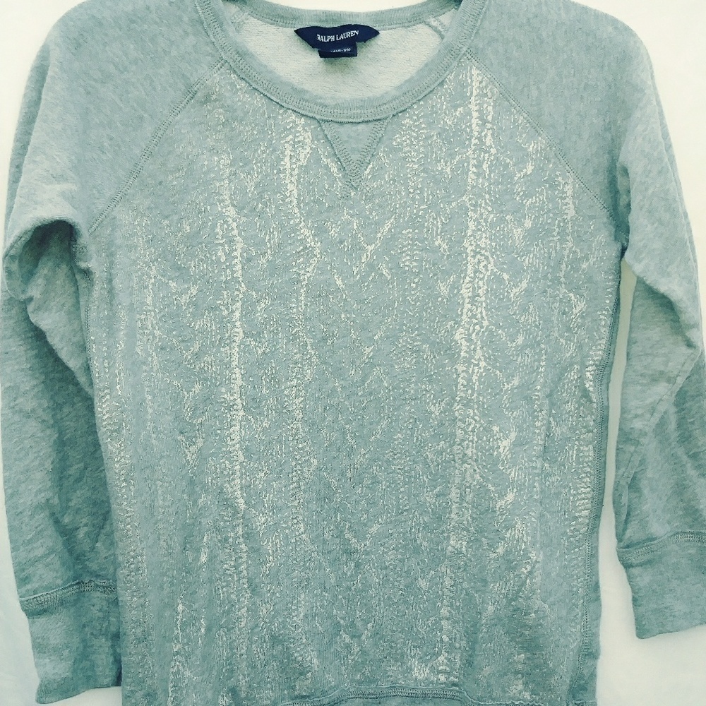 Ralph Lauren Girl Gray Sweater M Sz (8-10)
